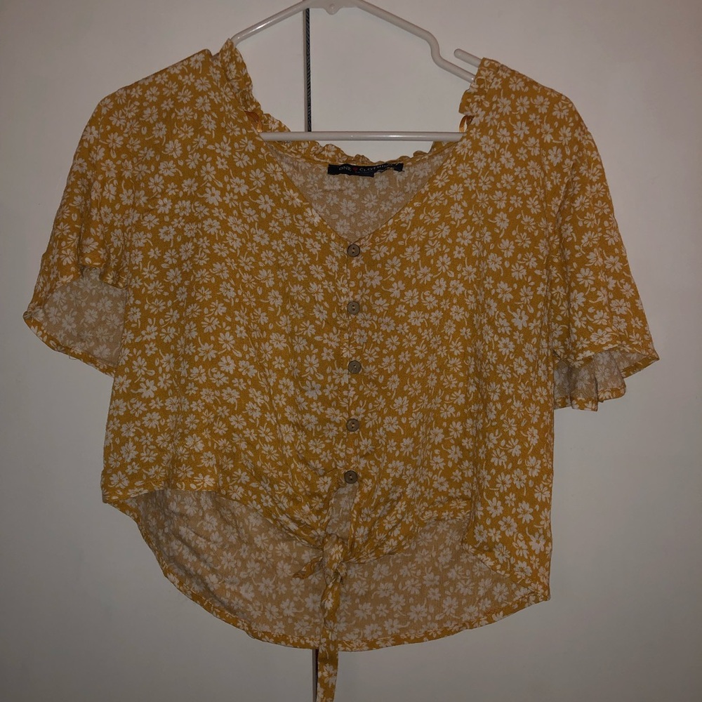 Floral yellow blouse